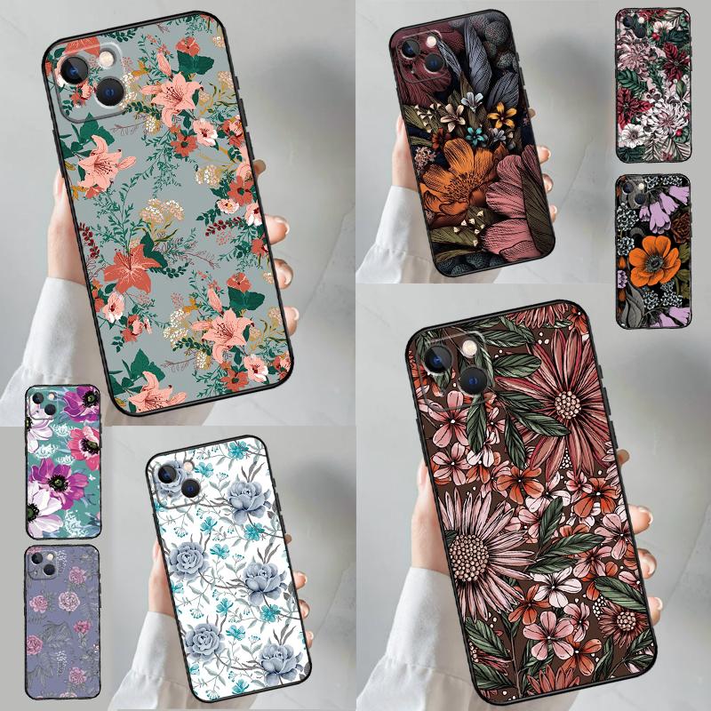 Чехол Painting Flowers Nature Leaves для Realme C63 C61 C71 C55 C67 C51 C75 C65 C53 C35 10 11 12 13 14 Pro Plus GT6 GT7 Pro