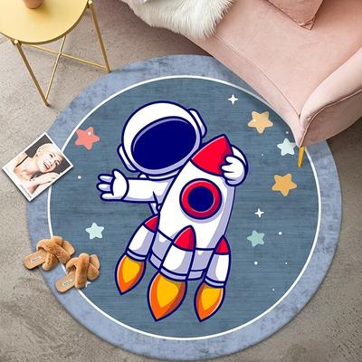 Современная детская комната Круглый ковер Мультяшный декор Астронавт Ковры Комната мальчика Прикроватный коврик Гостиная Диван Стул Напольный коврик