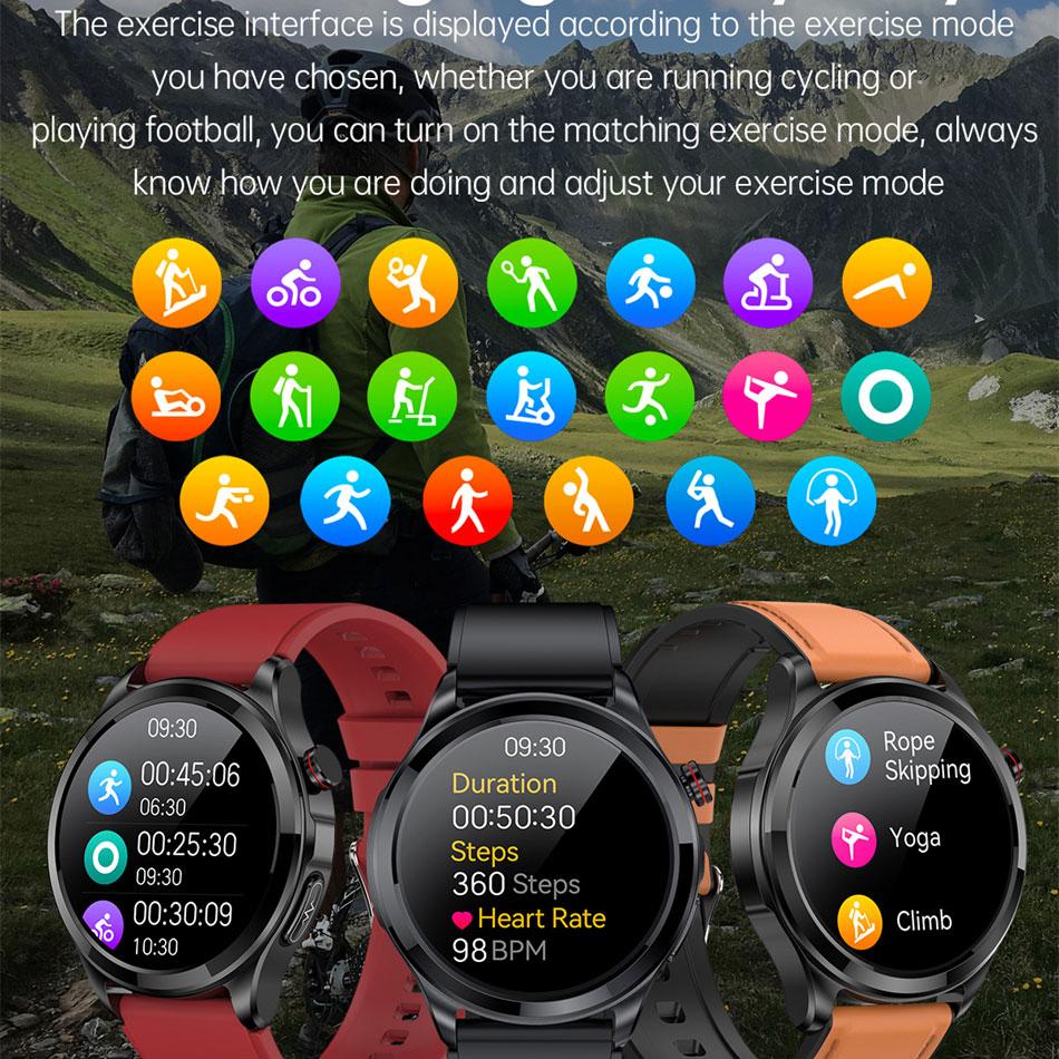 2024 AMOLED Новые ЭКГ+ППГ SOS экстренный вызов Смарт-часы Bluetooth вызов Монитор здоровья Часы сердечного ритма артериального давления Спортивные Смарт-часы для мужчин