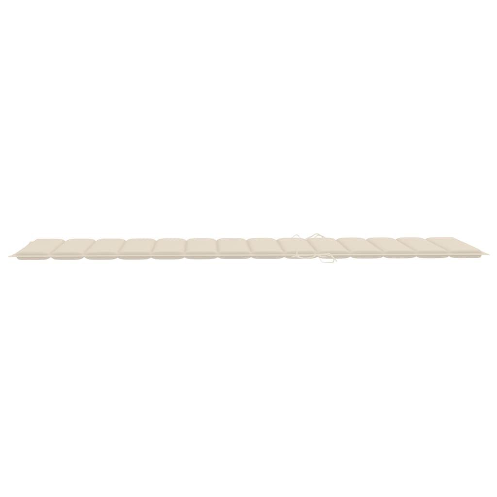 Sun Lounger with Cushion Solid Acacia Wood