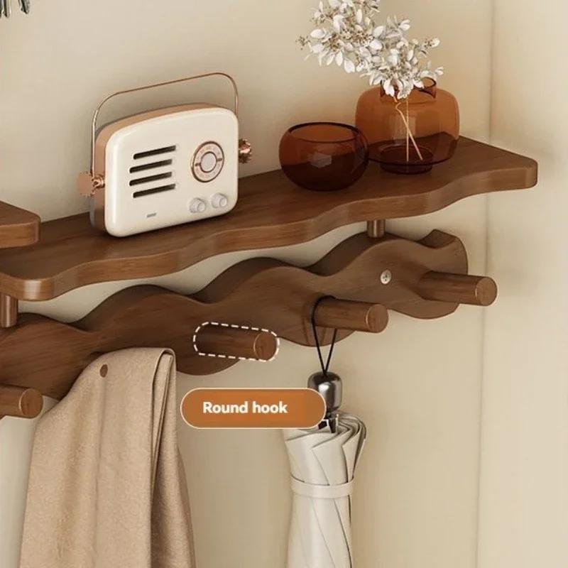 Настенные крючки для хранения одежды и шарфов, вешалка для пальто, рюкзака, ключей в прихожую, настенная плавающая полка
