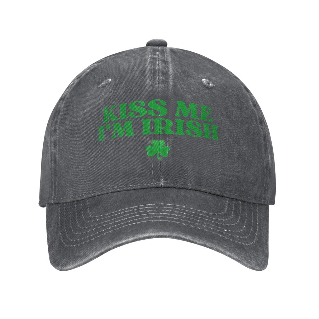 Summer Kiss Me Im Irish St Patricks Day Baseball Cap Sun Sunscreen Design Washed Trucker Hat Unisex Unisex Hippie Baseball Caps