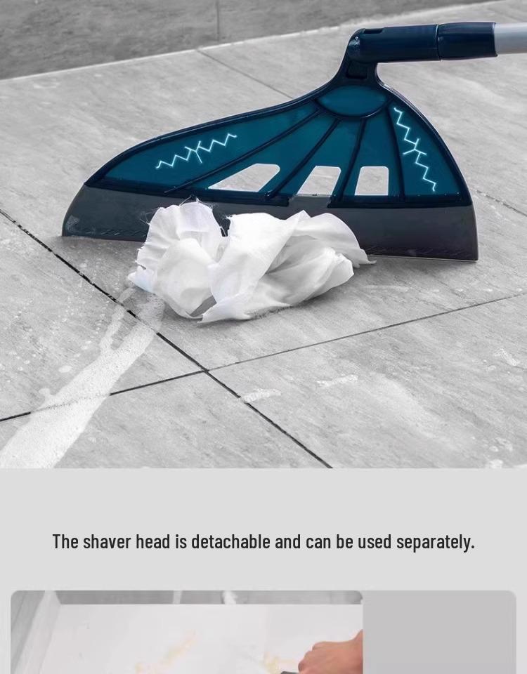 Multi-Purpose Retractable Silicone Broom and Floor Scraper for Indoor Cleaning