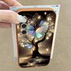 Чехол со светящимся узором «Фантастическое дерево и бабочка» для Samsung Galaxy A57 A56 A55 A54 5G A37 A36 A35 A34 A17 A16 A15 A14 Силиконовый чехол с текстурой кожи