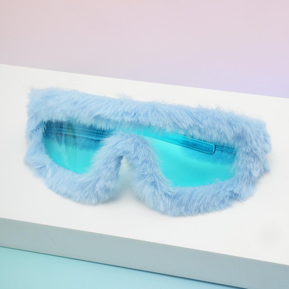 Soft Winter Sunglasses Furry Party Sunglasses Plush Sunglasses  Winter Christmas Halloween Party
