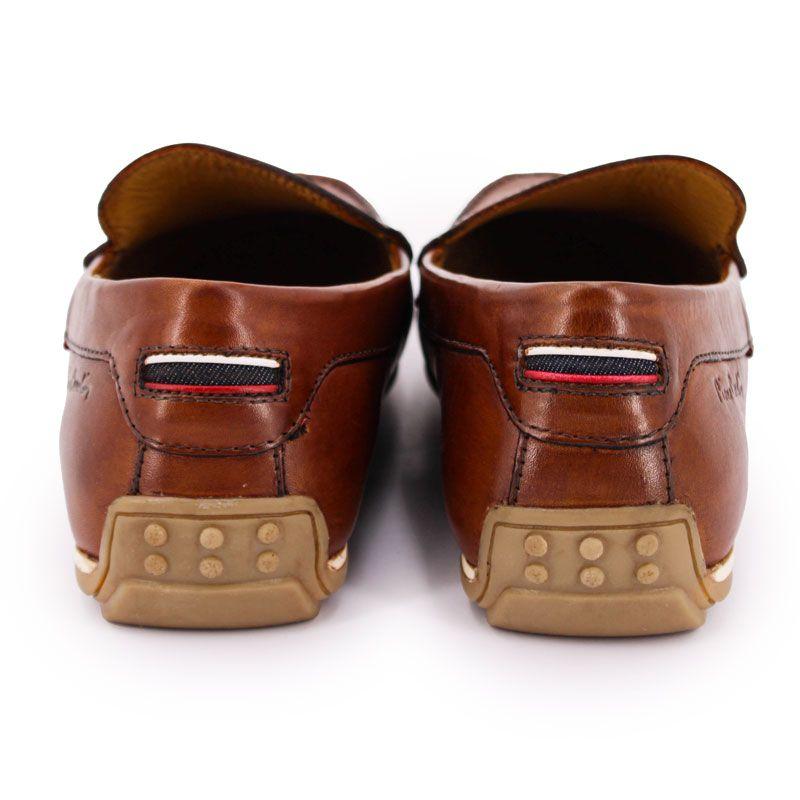 Лоферы из гладкой кожи коньячного цвета на тонкой подошве Мужское PIERRE CARDIN