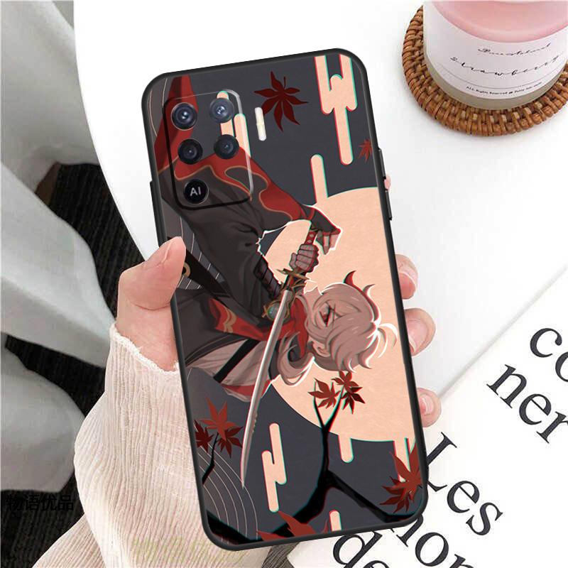 Genshin Impact Kaedehara Kazuha Case For Oppo A18 A74 A57 A17 A77 A38 A58 A78 A98 A54 A94 A80 A60 A40 A96 A76 A16 A15 A5 Pro