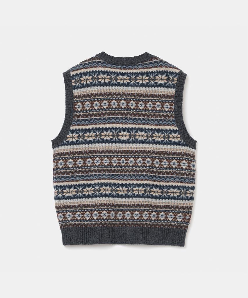 UNIFORM BRIDGE Жилет в стиле Fair Isle, угольный