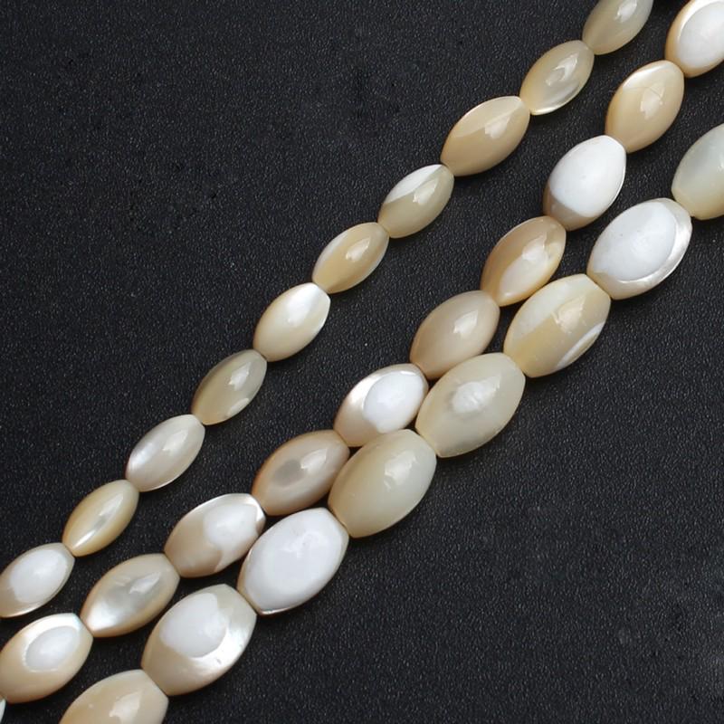 Бусины в форме ракушки из натурального риса для изготовления ювелирных изделий своими руками, длина 15 дюймов