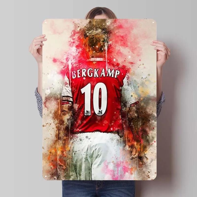 Dennis Bergkamp Metal Sign Sports Poster Decoration Wall Decor Living Room Decoration Man Art Mural Decorative Metal Plates Home