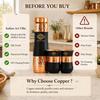 Copper Drinkware Black Silk Finish, Set of 2 Glass and 1 Bottle, Volume - Glass 300 ML, Bottle 1000 ML