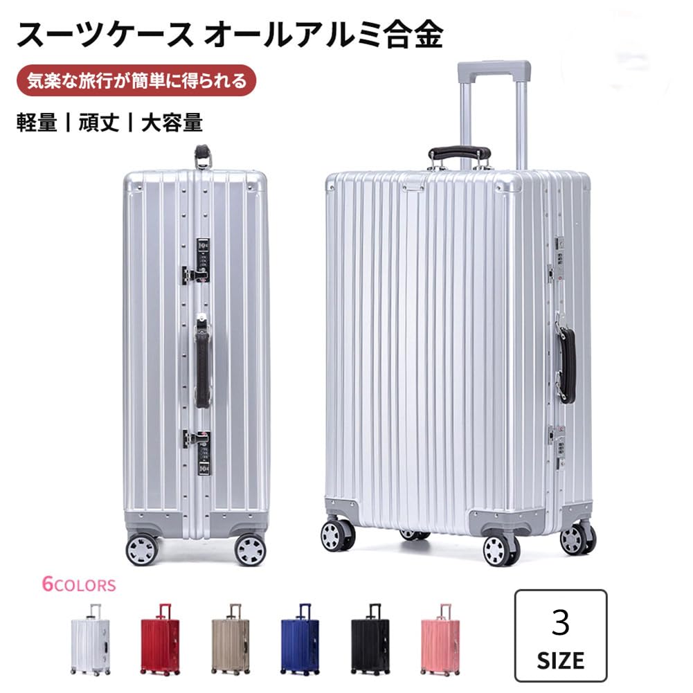 Полностью алюминиевый сплав переноски оснащен TSA алюминиевый сплав корпус 360 градусов бесшумный двойной большой зарубежный бизнес S ночь до 3 серебристый [DINGHANG]