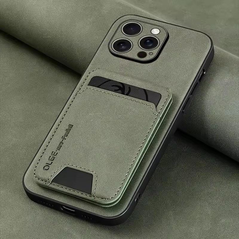 Luxury Leather Card Holder Phone Case for iPhone17 Air 16E 16 15 14 13 11 Pro Max Wallet Card Bag PU Leather Shockproof Back Cover