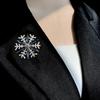 Women Snowflake Creative Fashion Chic Decorations Elegant Christmas Breastpins Alloy Gift Brooches Badge Jewelry Accessories