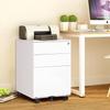 Autumn White Three-Drawer Mobile Steel Cabinet