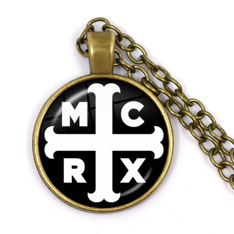 Панк Ожерелья Рок-группа My Chemical Romance Круглый Стеклянный Купол Кабошон Ожерелье Модные Фанаты Звеньевая Цепь Украшения