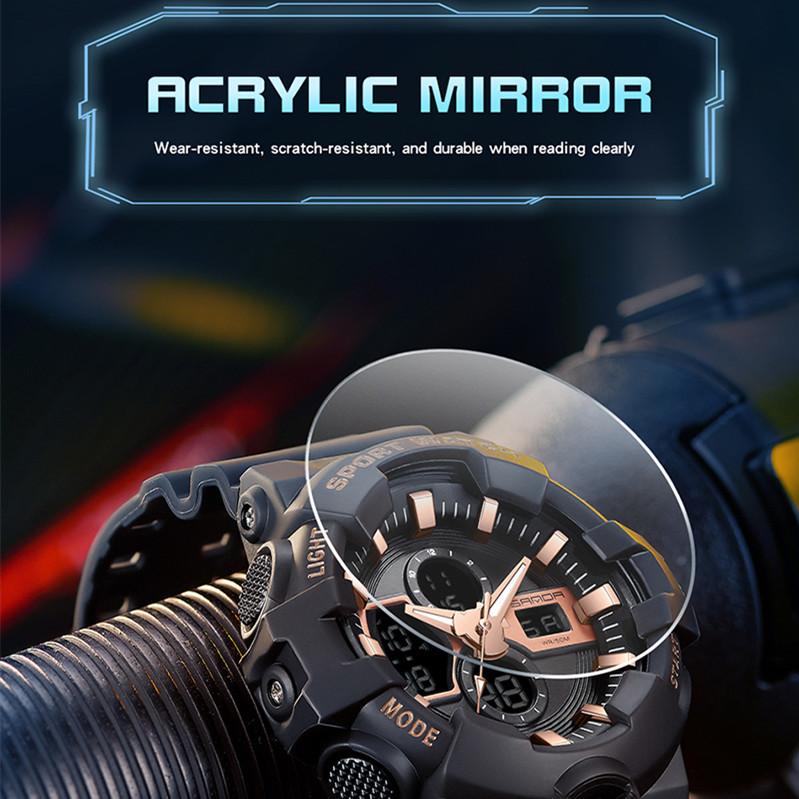 Новые мужские молодежные студенческие часы SANDA, модные трендовые светящиеся персонализированные электронные часы для занятий спортом на открытом воздухе