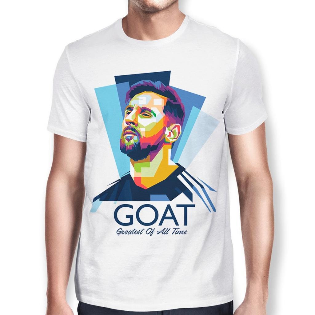 Футболка с принтом Лионель Месси GOAT, мужские и женские размеры (drsh-161)