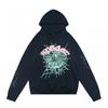 Premium Heavyweight Hooded Sweatshirt With Rhinestone Letter Print Unisex Streetwear Pullover Fall