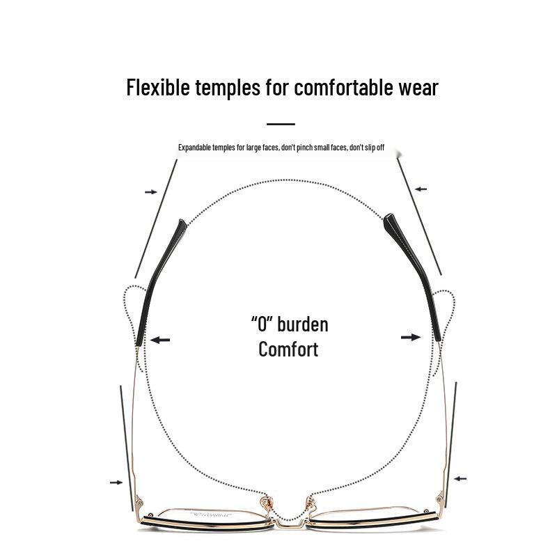 Danyang Men's Gold Rim Myopia Eyeglass Frames - Ultralight Comfortable Alloy Design