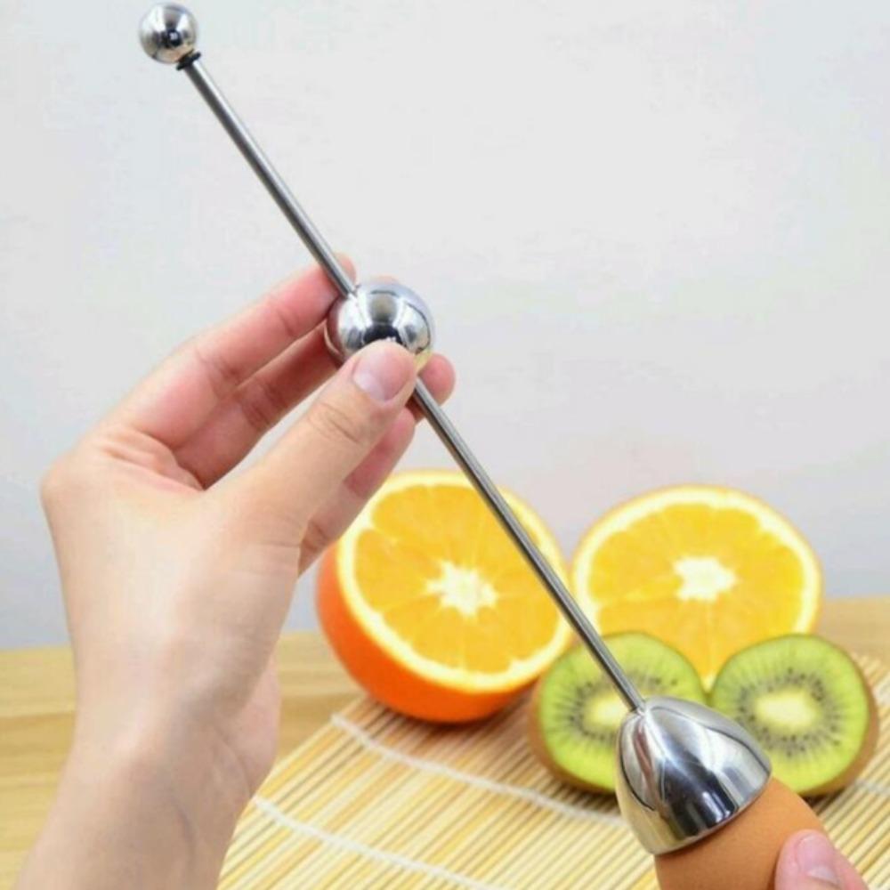 2pcs Professional Egg Topper Cracker Stainless Steel Shell Boiled Tool Egg Knocker Opener Raw Eggs
