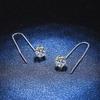 Moissanite Zircon Six-claw Ear Cable Women's Long Tassel Earrings Anti-allergic
