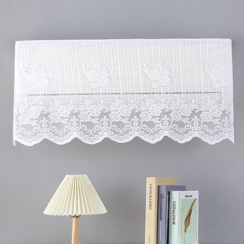 Elegant Lace Embroidered Design Anti-Direct Blowing Air Conditioner Covers Cloth Wall-Mounted Dust-Proof Case Home Decoration