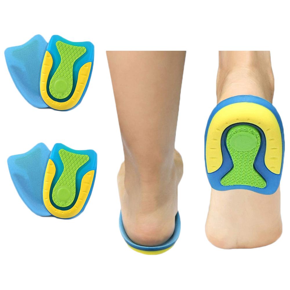 2 Pairs Silicone Gel Heel Pads for Plantar Spur Pain Relief Shock Absorption U-Cup Insole Cushions for Foot Comfort