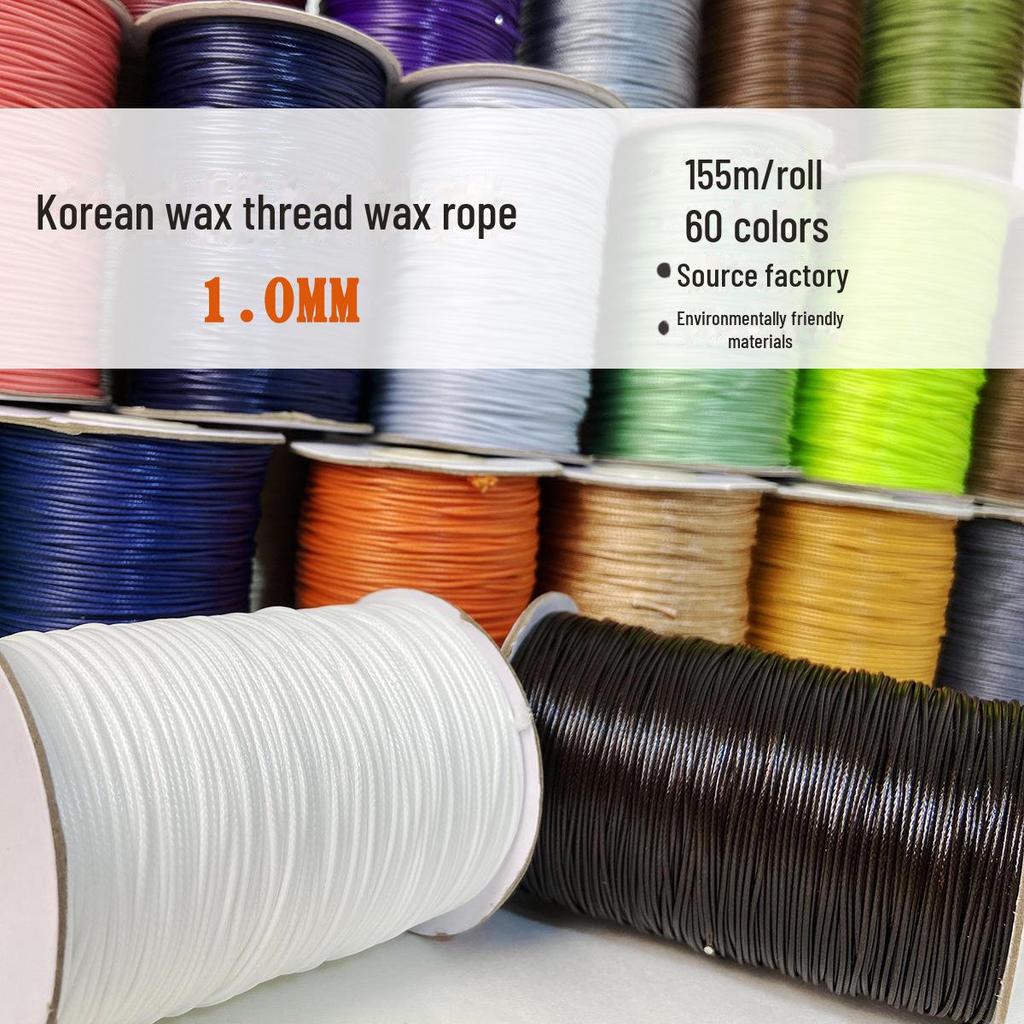 Корейская вощеная веревка 1 мм: Ювелирные изделия и подвеска Ожерелье/Плетеный браслет с ПУ кожей