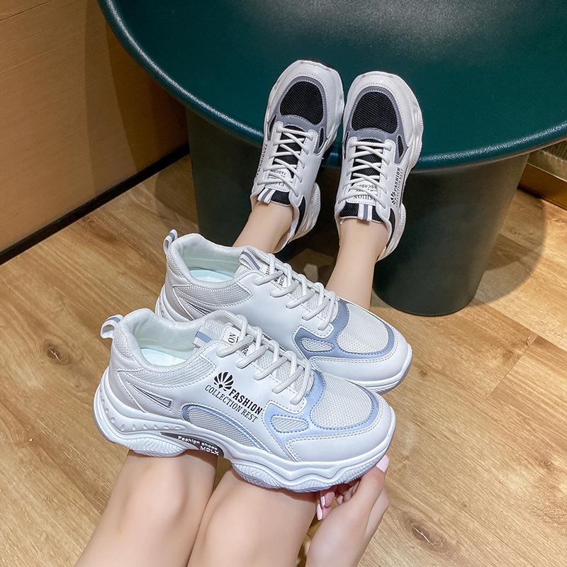 Женская обувь в Корейском стиле Daddy, осенняя новая студенческая универсальная спортивная обувь, женская повседневная обувь с увеличенным каблуком