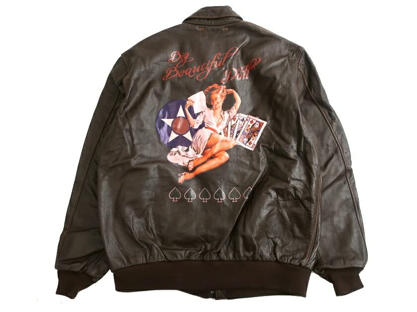 Кожаная куртка ПРОИЗВЕДЕНИЕ ИСКУССТВА БОЛЬШАЯ КРАСИВАЯ КУКЛА 6191051 55 КОРИЧНЕВЫЙ Япония M до японского размера [AVIREX] A-2 Мужская (эквивалент М)