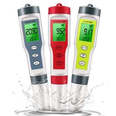 Измеритель pH Водонепроницаемый PH/TDS/EC/Temp Измеритель Цифровой Монитор Качества Воды Тестер С Подсветкой Для Бассейнов Питьевой Воды Аквариумов
