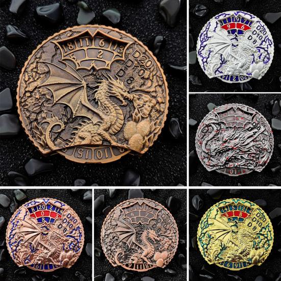 Драконья рулетка кости Fidget Spinner прочный цинковый сплав 7-в-1 винтажный дракон вращающийся кончик пальца гироскоп металлические кости реквизит для ролевых игр RPG