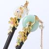 Elegant Disk Hair Hanfu Women Tassel Hair Sticks Hair Accessories Wooden Hair Fork Flower Hairpins