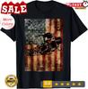 Farm Tractors Distressed USA Flag Combine Tractor Farming. Gift Unisex T-Shirt