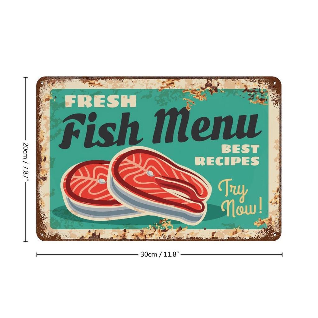 1-Pack rusty metal art board, 20×30cm and 30×40cm, distressed vintage sign for workshop, garage or game room