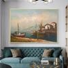 Лодки в гавани картина холст печать настенный художественный постер морской морской пейзаж красочная картина для подарка гостиная домашний декор Cuadros