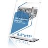 8.5"x11" Acrylic Sign Holder, 180° Adjustable Magnetic Code Sign Menu Stand, Double-Sided Clear Table Paper Display Holder For Office, Store,