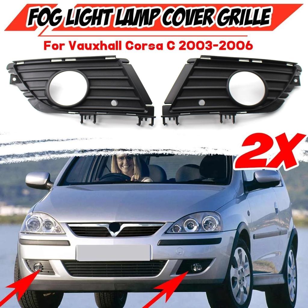 1 Pair Left Right Car Front Fog Light Grille Grills Fog Lamp Cover Repla For Vauxhall Corsa C 2003-2006 1400729 1400728