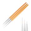 3Pcs Nail Art 5/7/11mm Gold Metal Liner Brushes For Manicure Flower Grid Stripe Drawing Painting Pen
