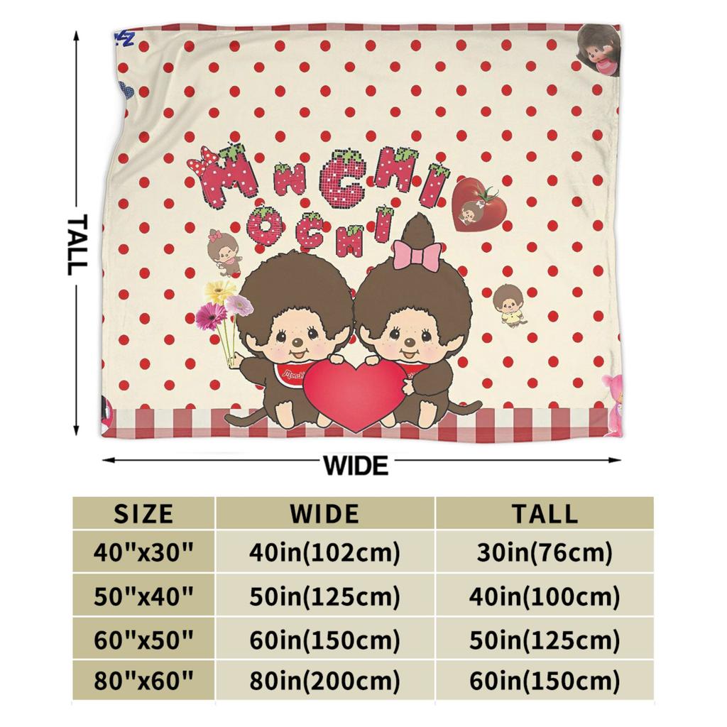 Super Warm Blankets Kids Adult Picnic Cute Monchichis Throw Blanket Flannel Bedspread For Couch Chair Sofa Bed Cover