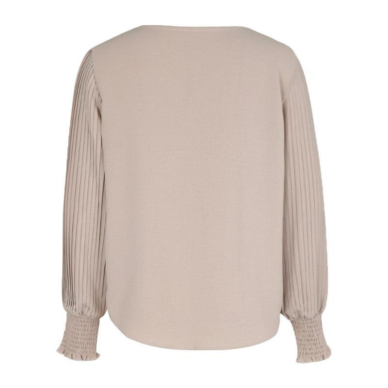 Женская однотонная рубашка с длинным рукавом и v-образным вырезом, весна-осень, новые элегантные блузки для женщин, винтажные топы