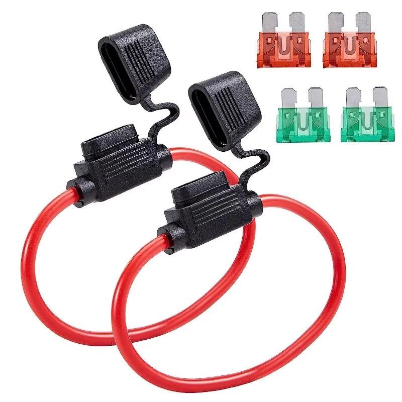 20/5pcs Mini Blade Car Fuse Holder Waterproof Fuse Socket in Line Cutoff Switch Adapter Splash-proof Box Fuse Holder 12V 30A Fuses4