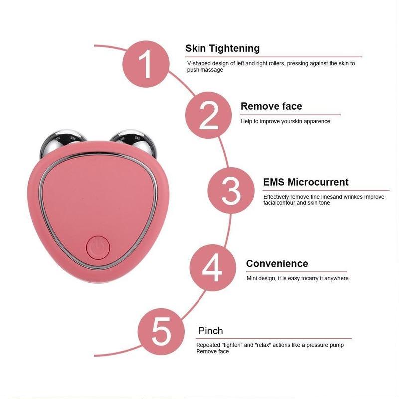 Facial Massager Microcurrent Face Lift Machine Roller Skin Tightening Rejuvenation Beauty Charging Facial Wrinkle Remover