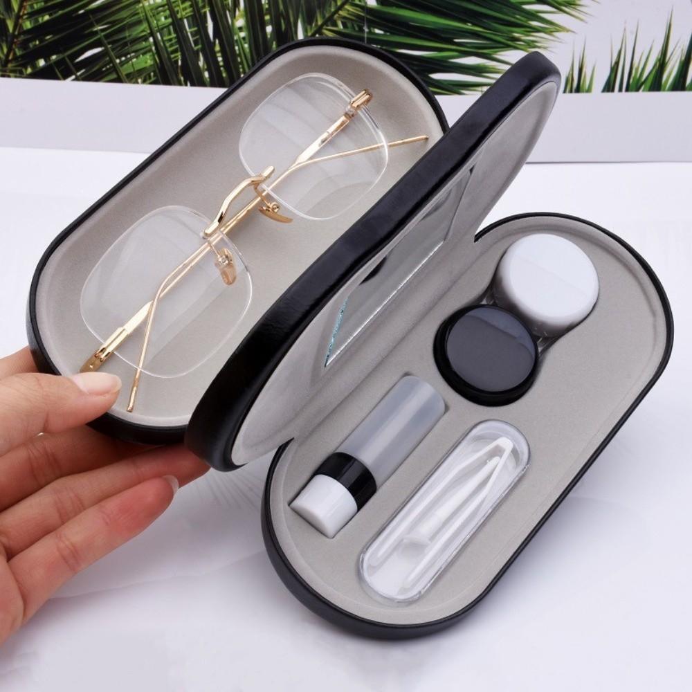 2 in 1 Glasses Storage Case with Mirror Glasses Protective Cover Glasses Box  Unisex Gift