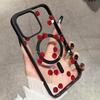 Магнитный чехол для телефона с рисунком красной вишни для iPhone 11 12 13 14 15 16 16e 17e 17 ProMax Plus Air Для Magsafe Беспроводная зарядка Чехол