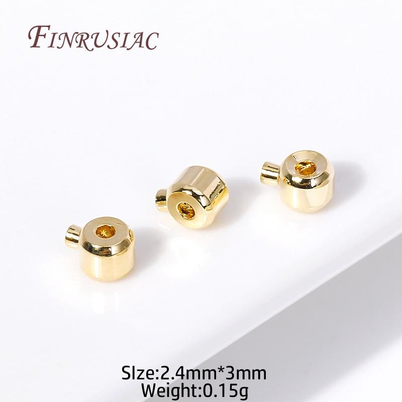Фурнитура для бижутерии Позолоченный колпачок с шариком 18K для проволоки-основы, Застежка-позиционер для изготовления бижутерии своими руками