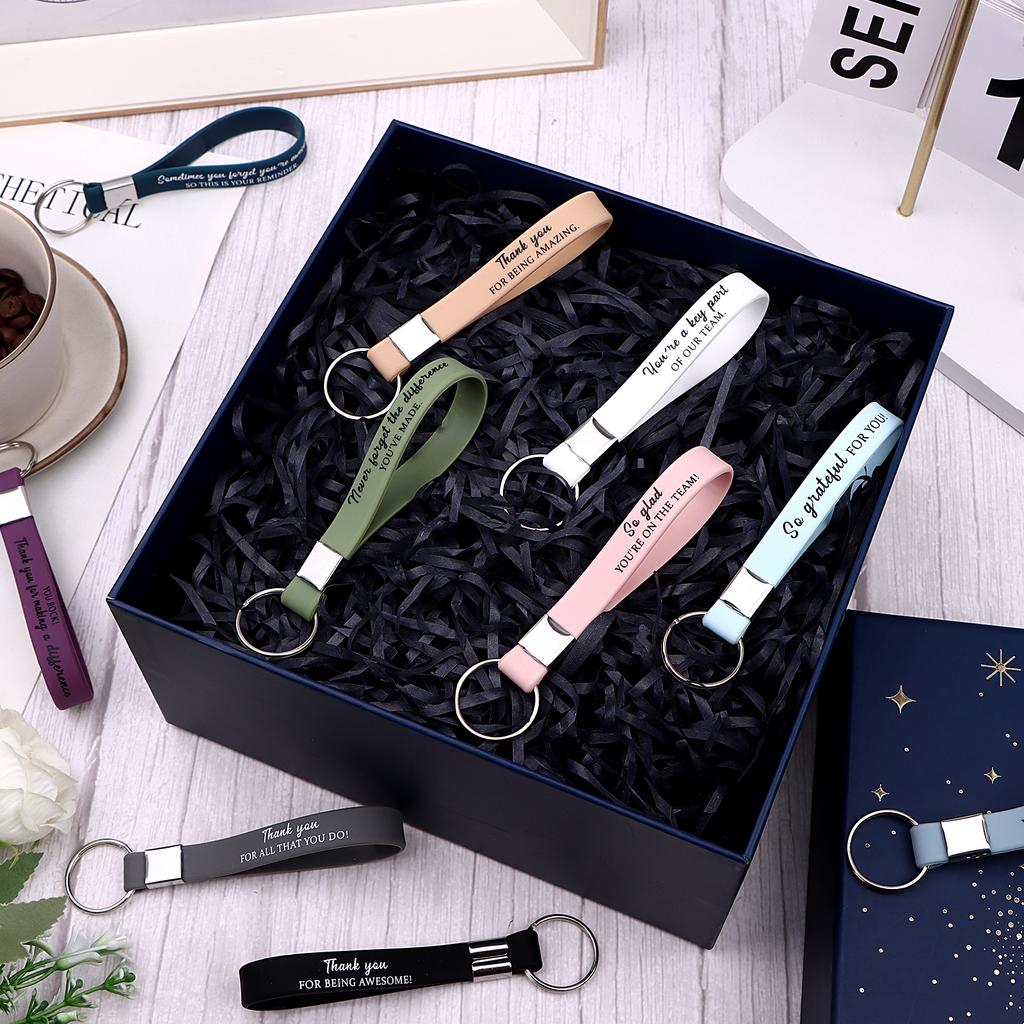 30 Pcs Employee Appreciation Gift Thank You Silicone Key Ring Inspirational Quote Keychains Staff Motivational Appreciation Gift