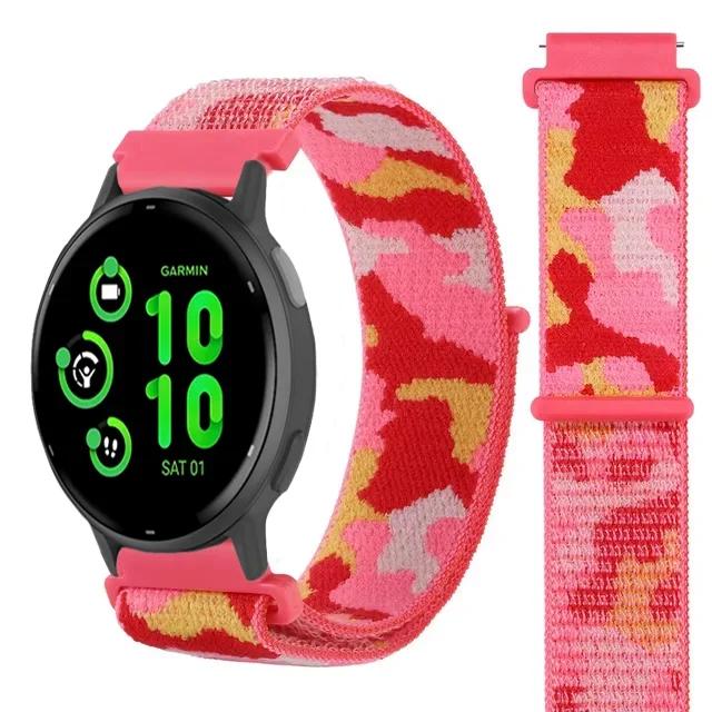 Нейлоновый ремешок-петля 20 мм 22 мм для Garmin Forerunner 55 165 965 265 265 Music Venu 3/2 Браслет для Garmin Active/Vivoactive 5