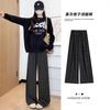 Woolen Wide-leg Pants Children's New Autumn Loose and Drape Casual Small Black and Gray Straight Plaid Pants